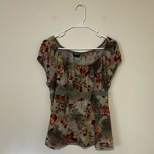 Hot Tempered Women’s Boho Vintage Y2K Floral Peasant Blouse Top Size Large